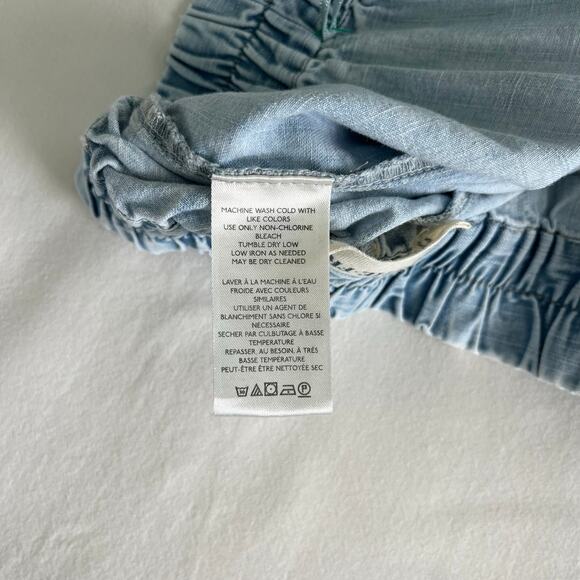 Free People We the Free Get Free Chambray Pull-On Shorts in Sand Dollar Blue - Picture 11 of 12